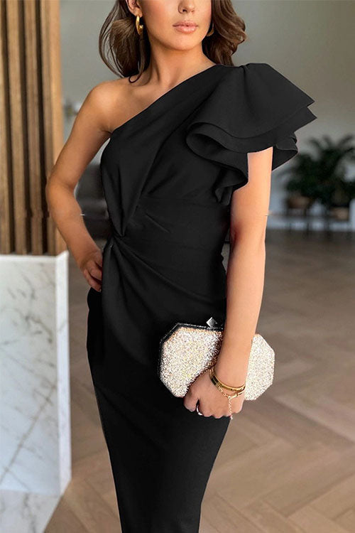 Blush & Bay™ | Flowy Ruffle Slit Dress