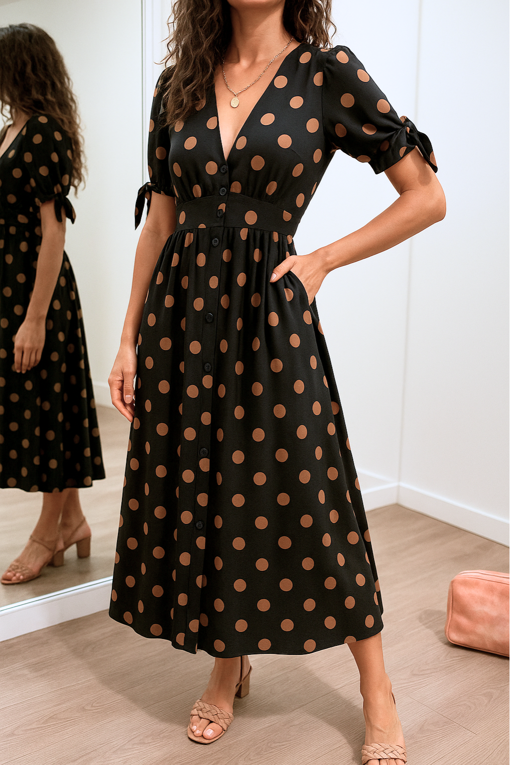 Brigitte™ | Elegant Polka Dot Dress