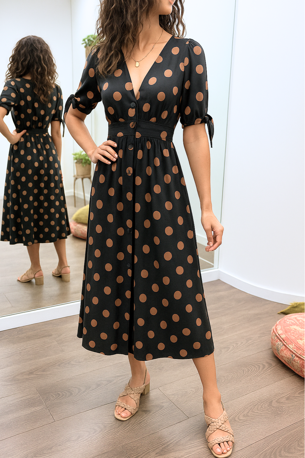 Brigitte™ | Elegant Polka Dot Dress