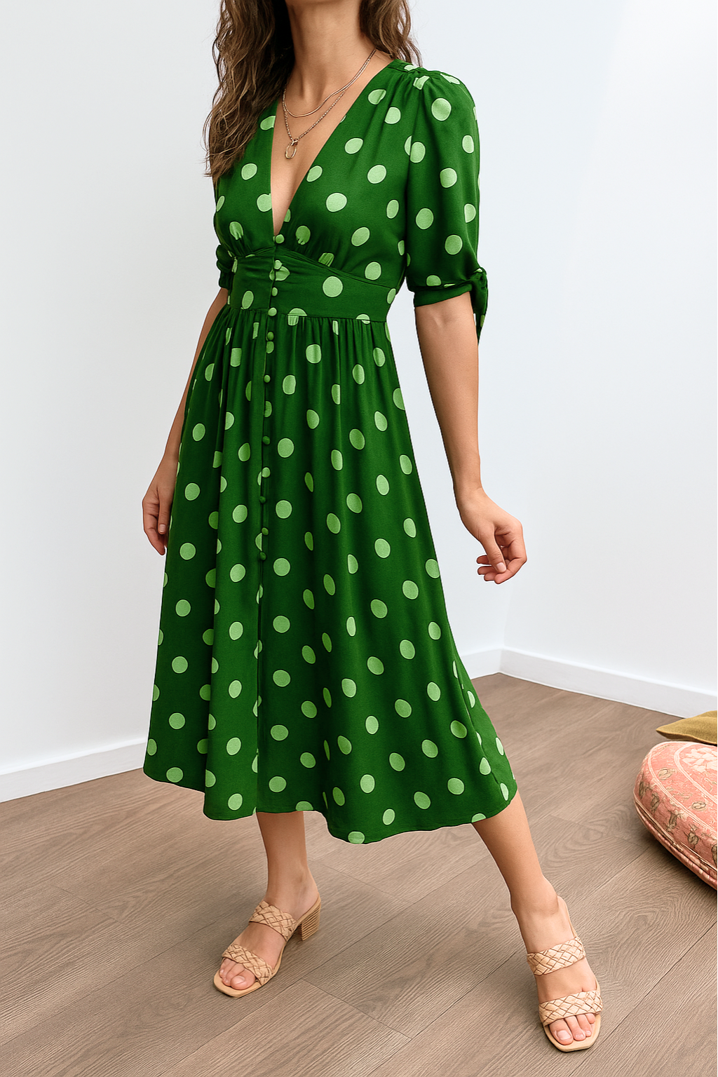 Brigitte™ | Elegant Polka Dot Dress