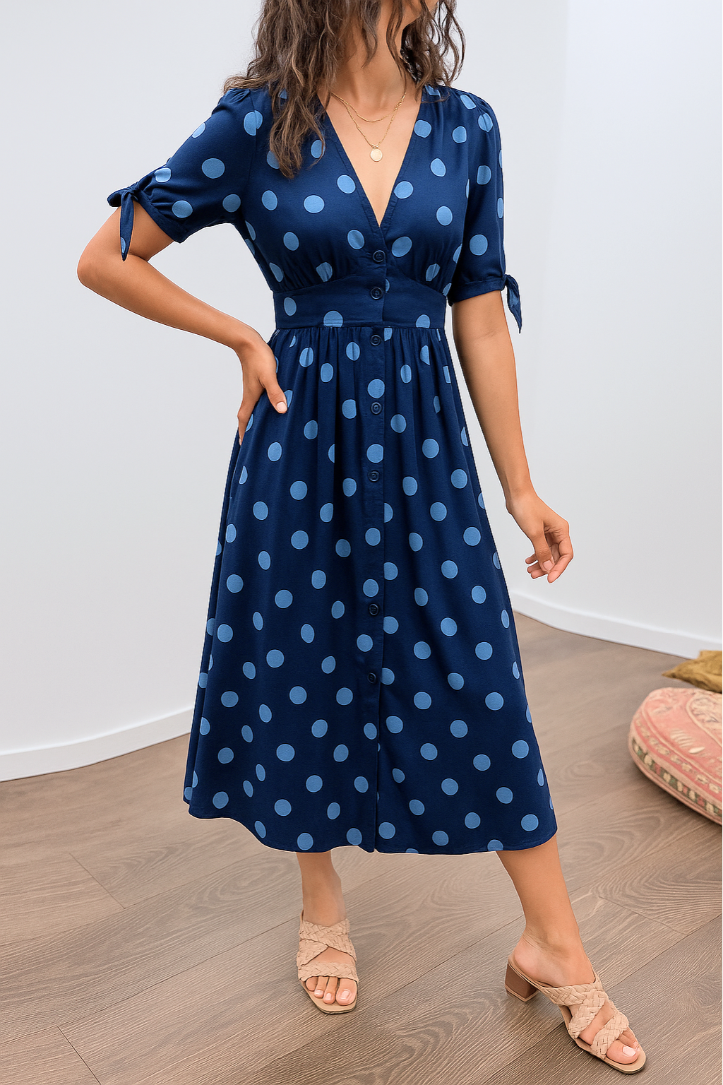 Brigitte™ | Elegant Polka Dot Dress