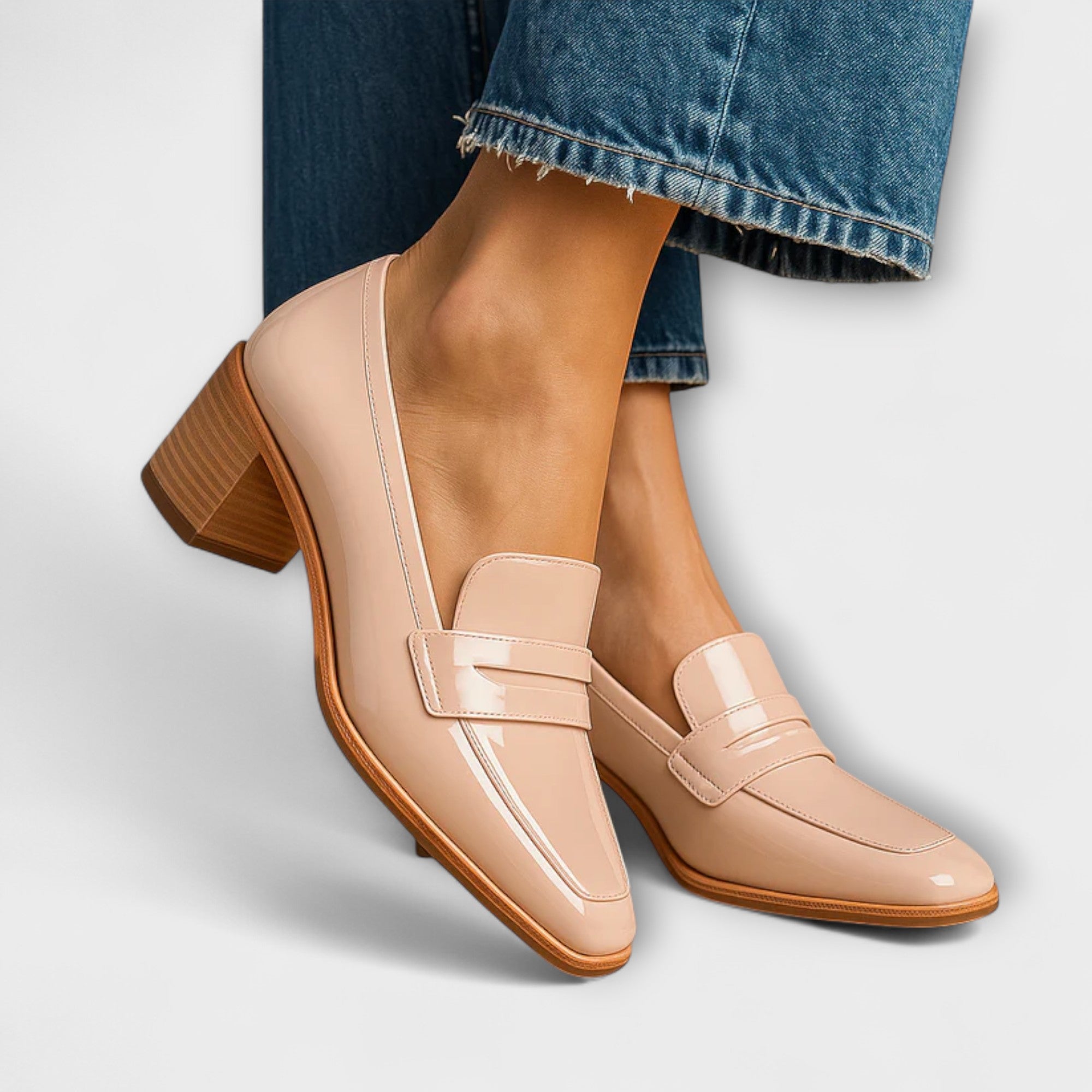 Elaine - Glossy Slip-On Loafers
