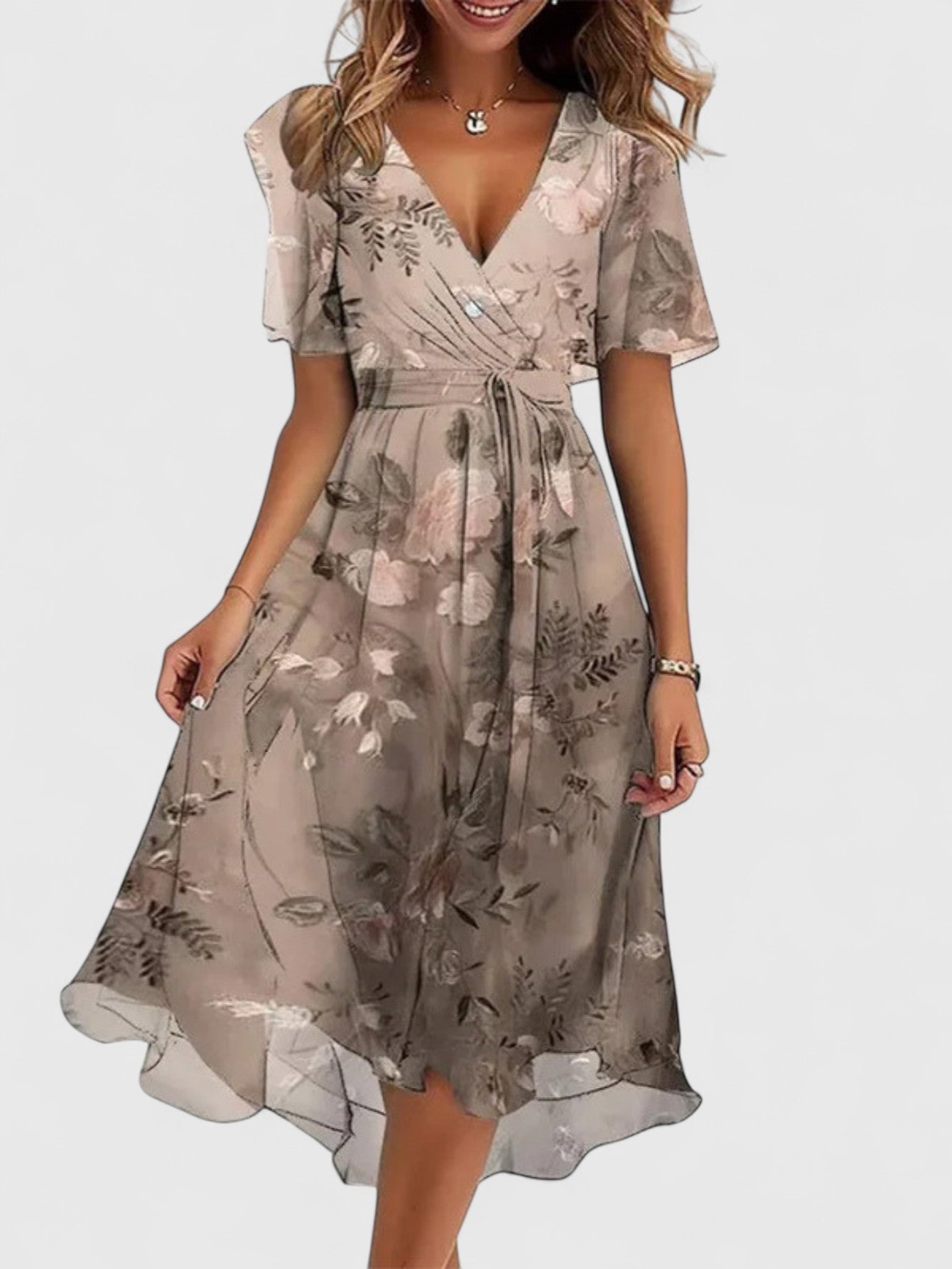 Blush & Bay™ | Vibrant Boho Midi Dress