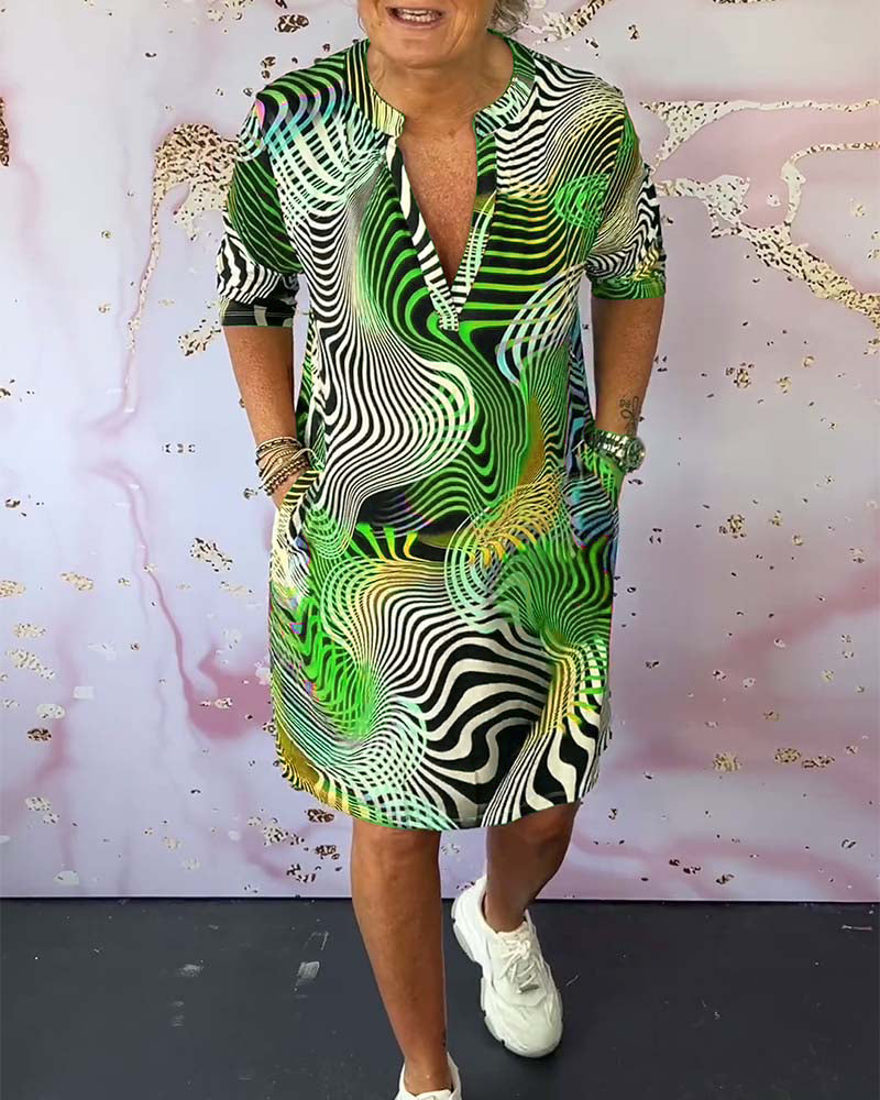 Blush & Bay™ | Colourful V-Neck Dress