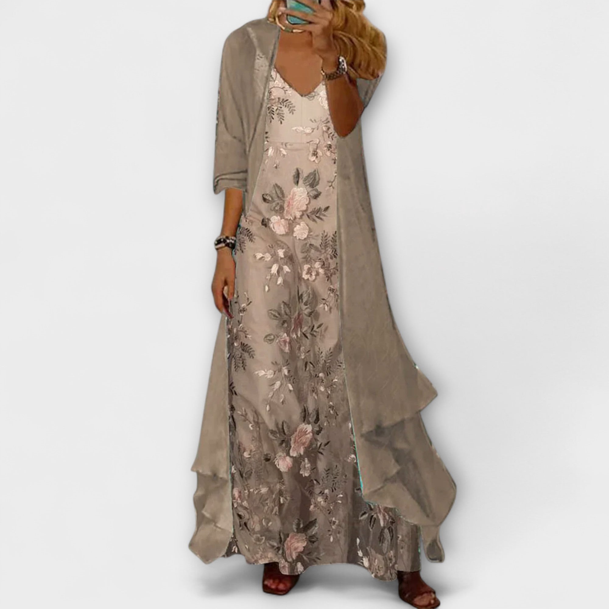 Blush & Bay™ | Maxi Dress with Jacket (2-Piece Set)