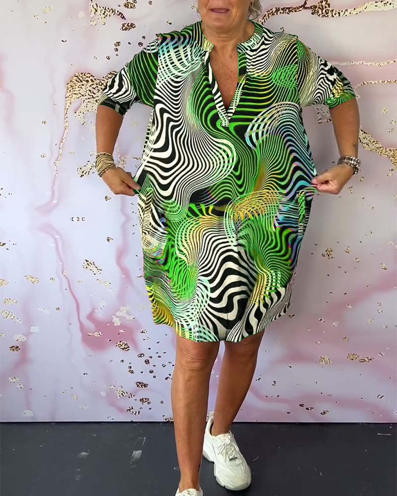 Blush & Bay™ | Colourful V-Neck Dress