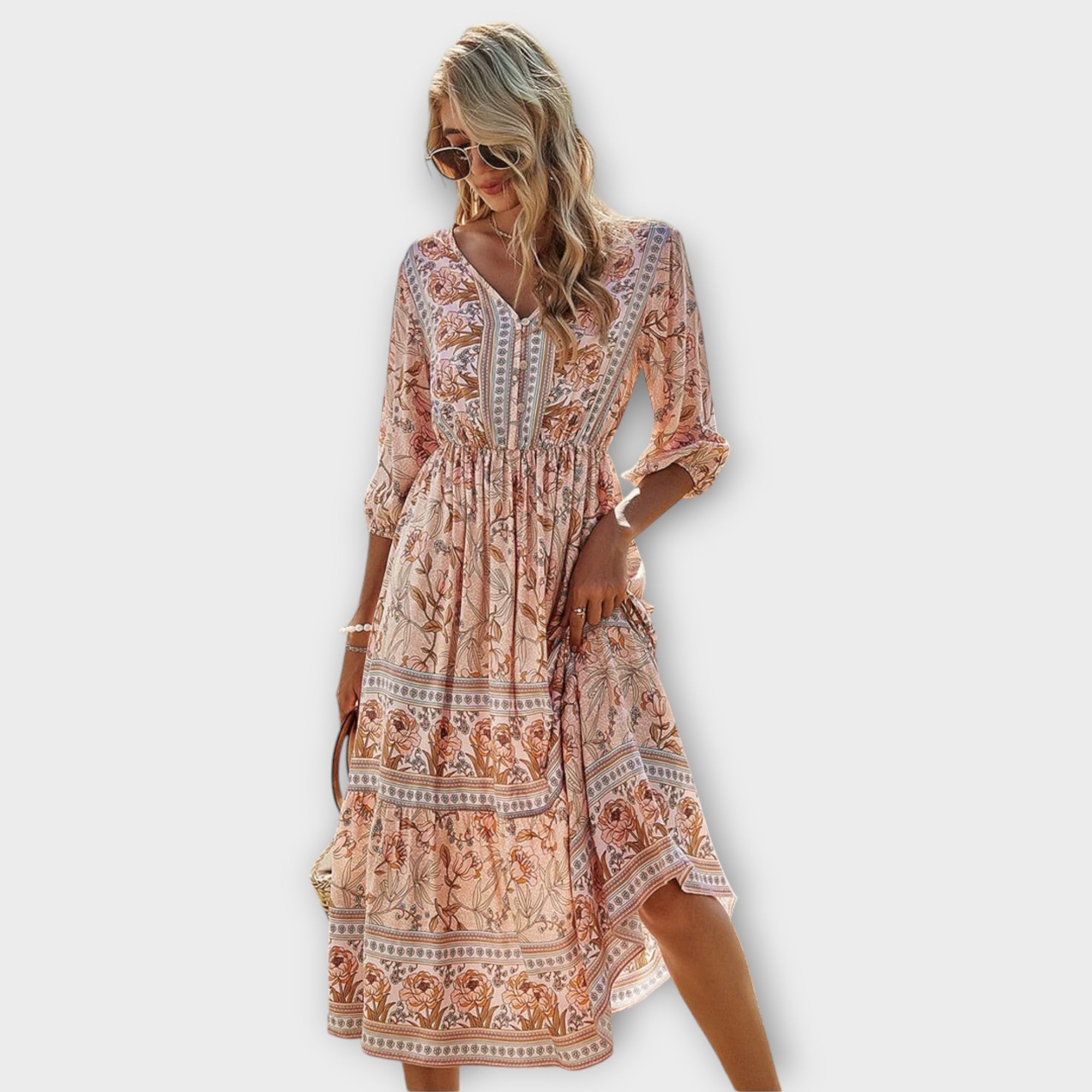 Blush & Bay™ | Elegant Dress with Floral Print