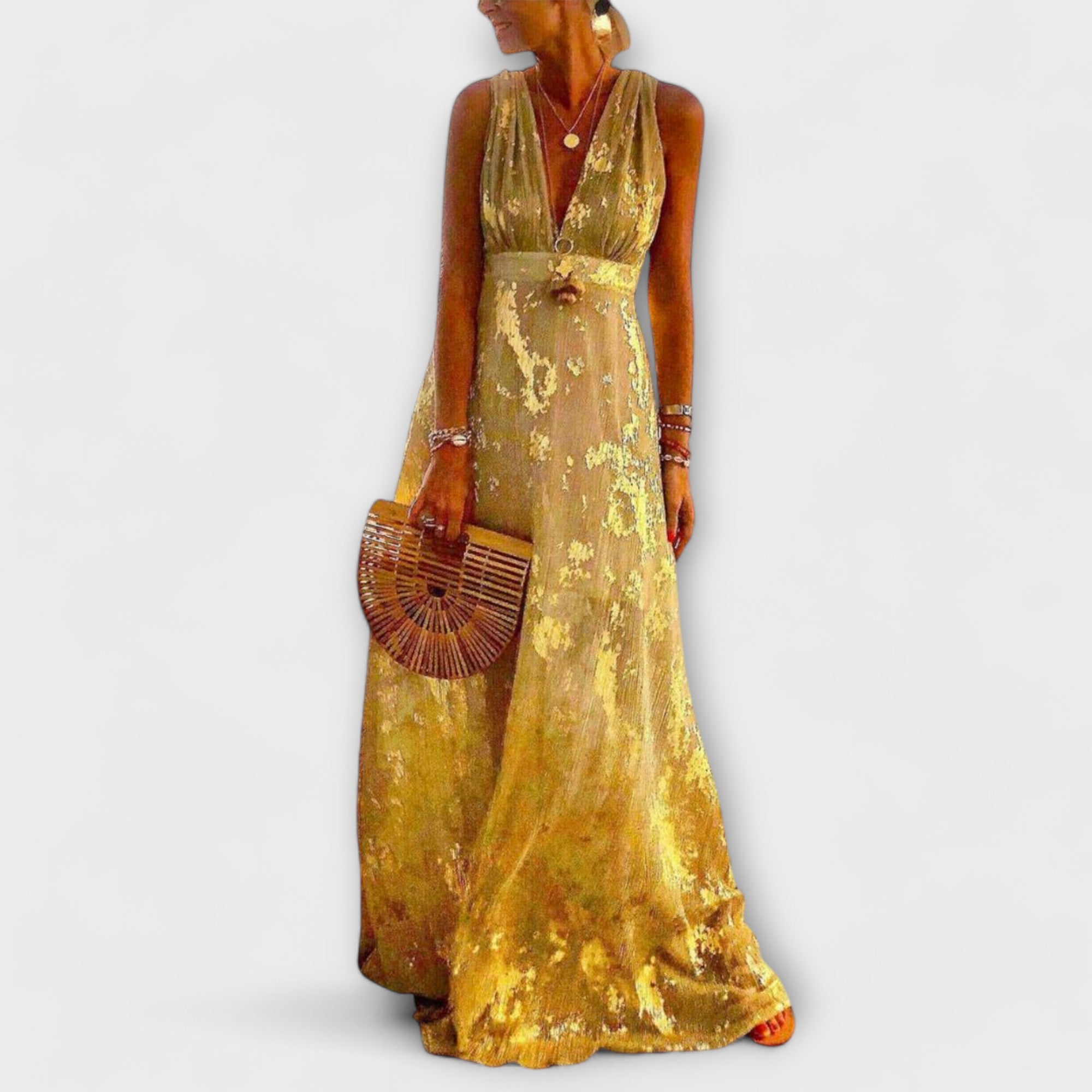 Blush & Bay™ | Flowing dress with V-neck and sequin details