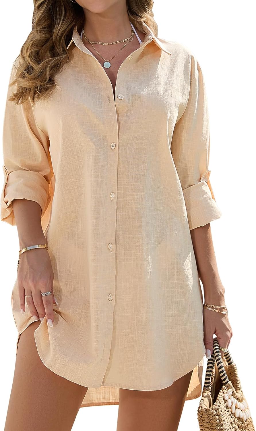 Blush & Bay™ | Linen Shirt Dress