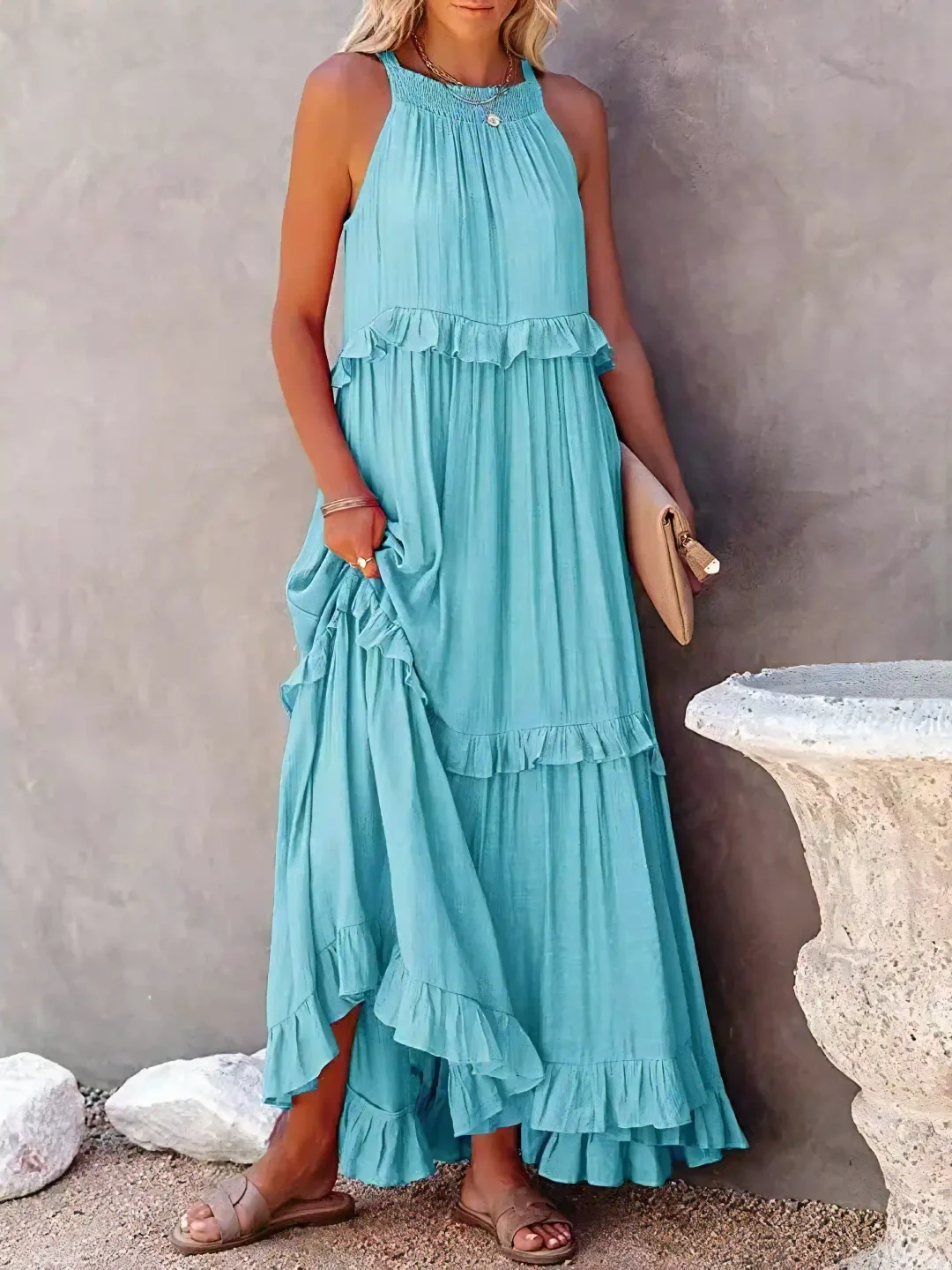 Blush & Bay™ | Flow & Flutter Maxi Dress