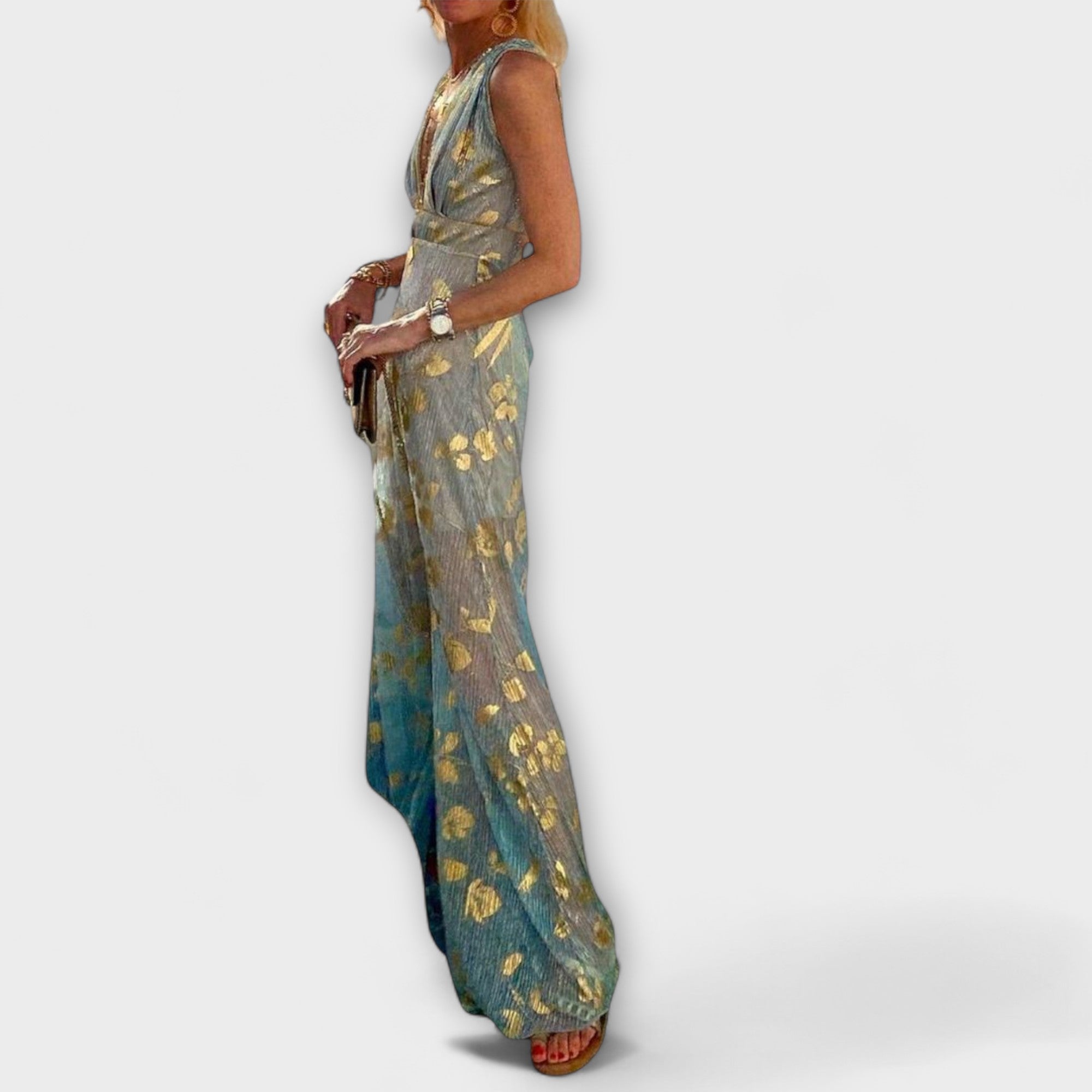 Blush & Bay™ | Flowing dress with V-neck and sequin details