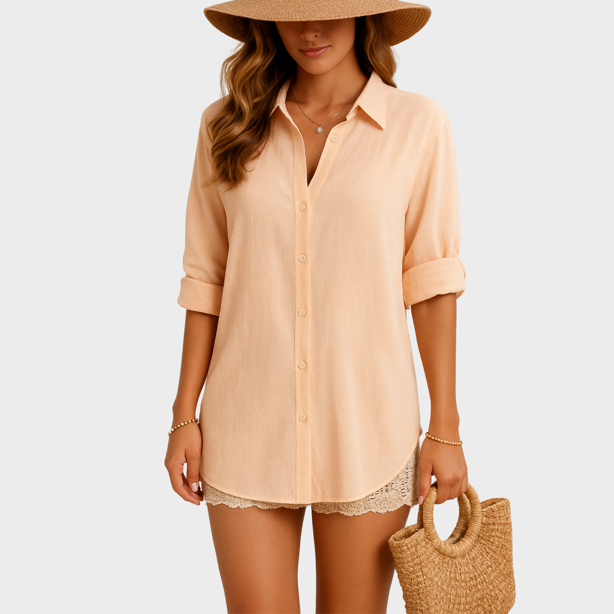 Blush & Bay™ | Linen Shirt Dress