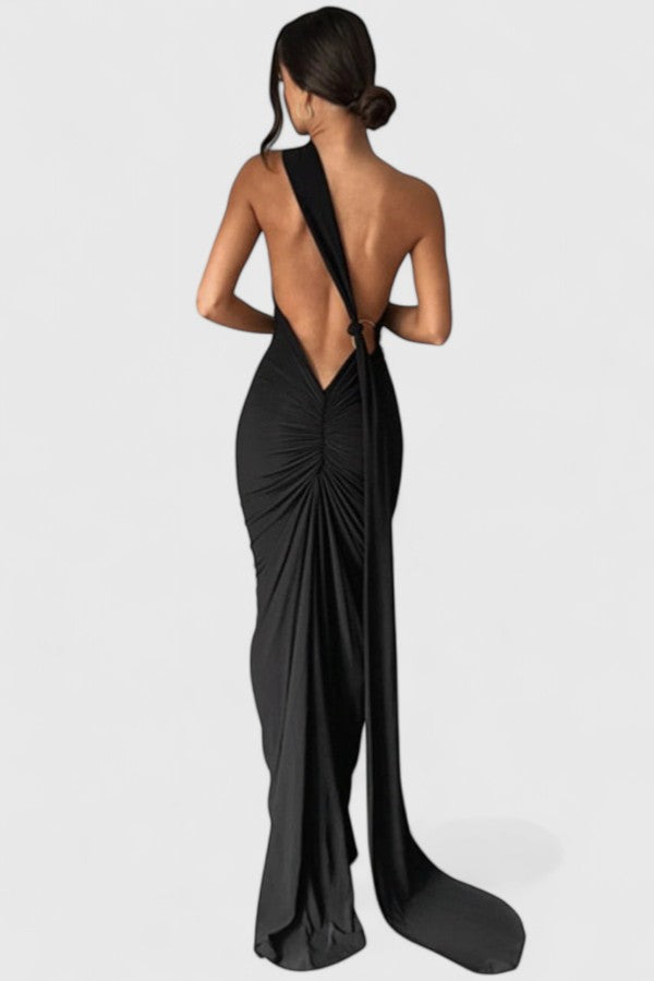 Blush & Bay™ | Oblique Shoulder Maxi Dress