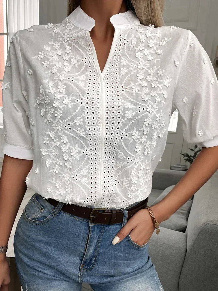 Blush & Bay™ | Chic Embroidered Blouse