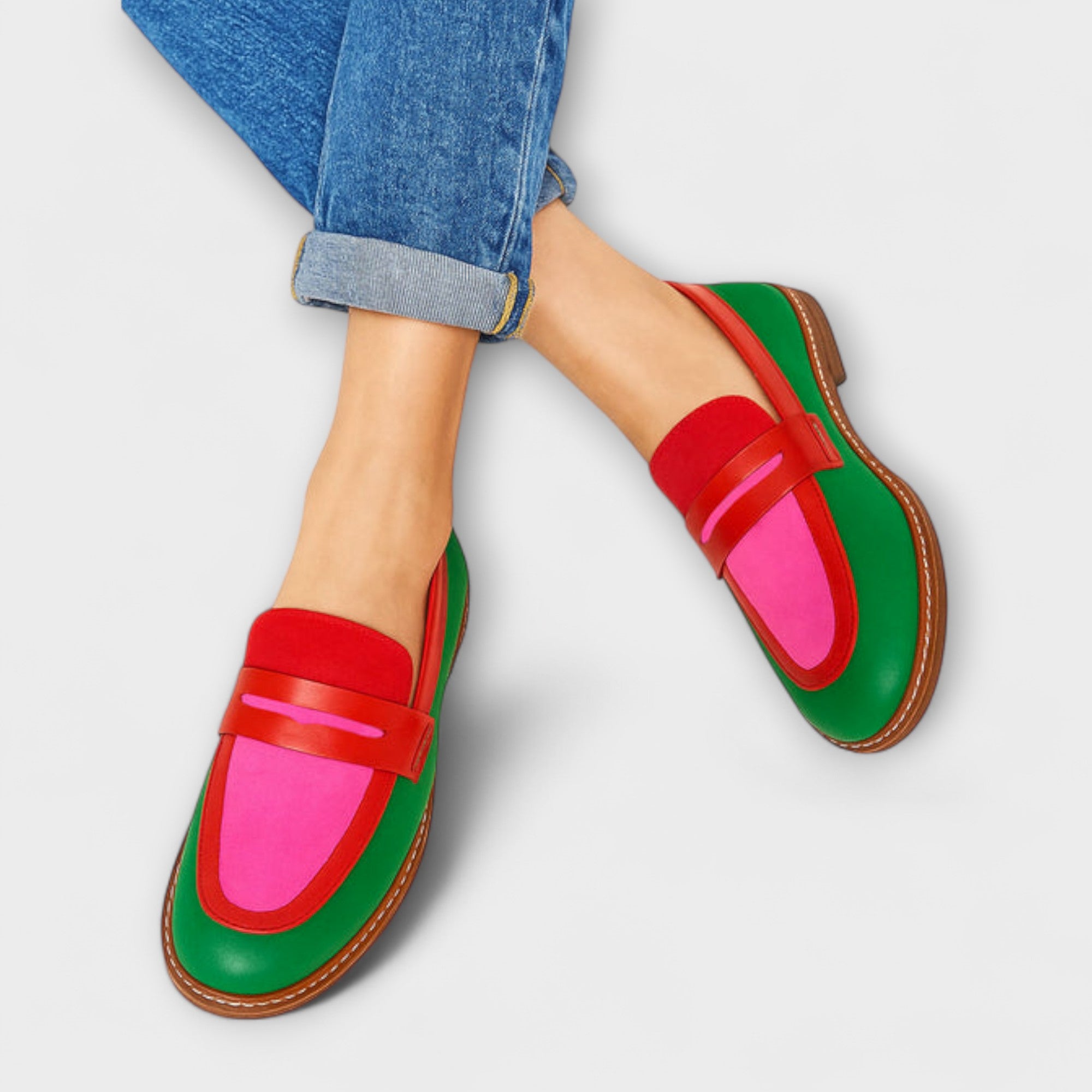 Nyla – Casual Style Color Block Loafers