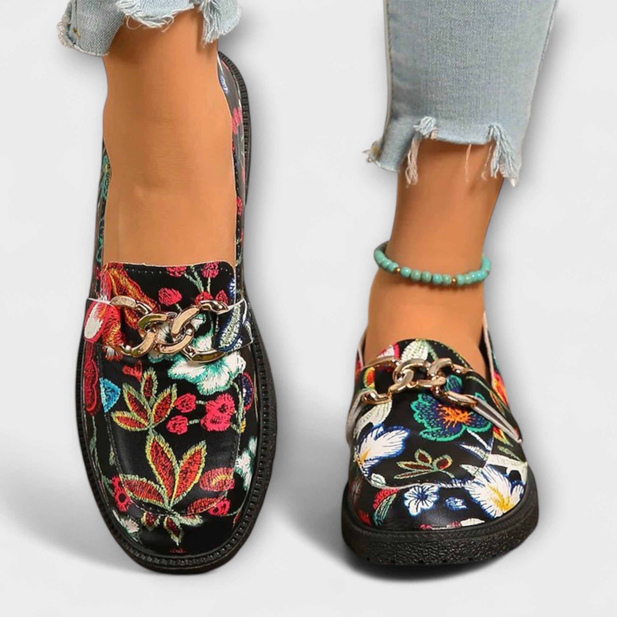Orla – Floral Patterned Multicolored Loafers