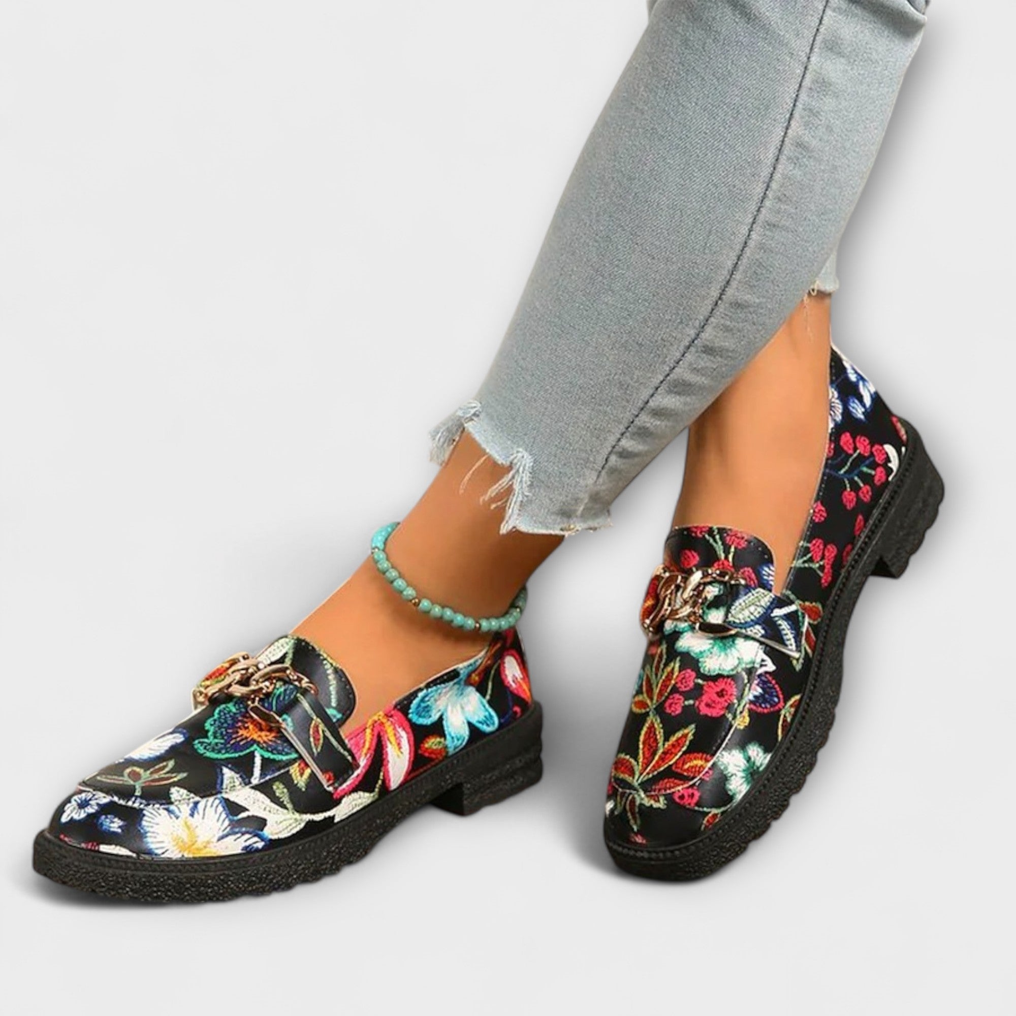 Orla – Floral Patterned Multicolored Loafers