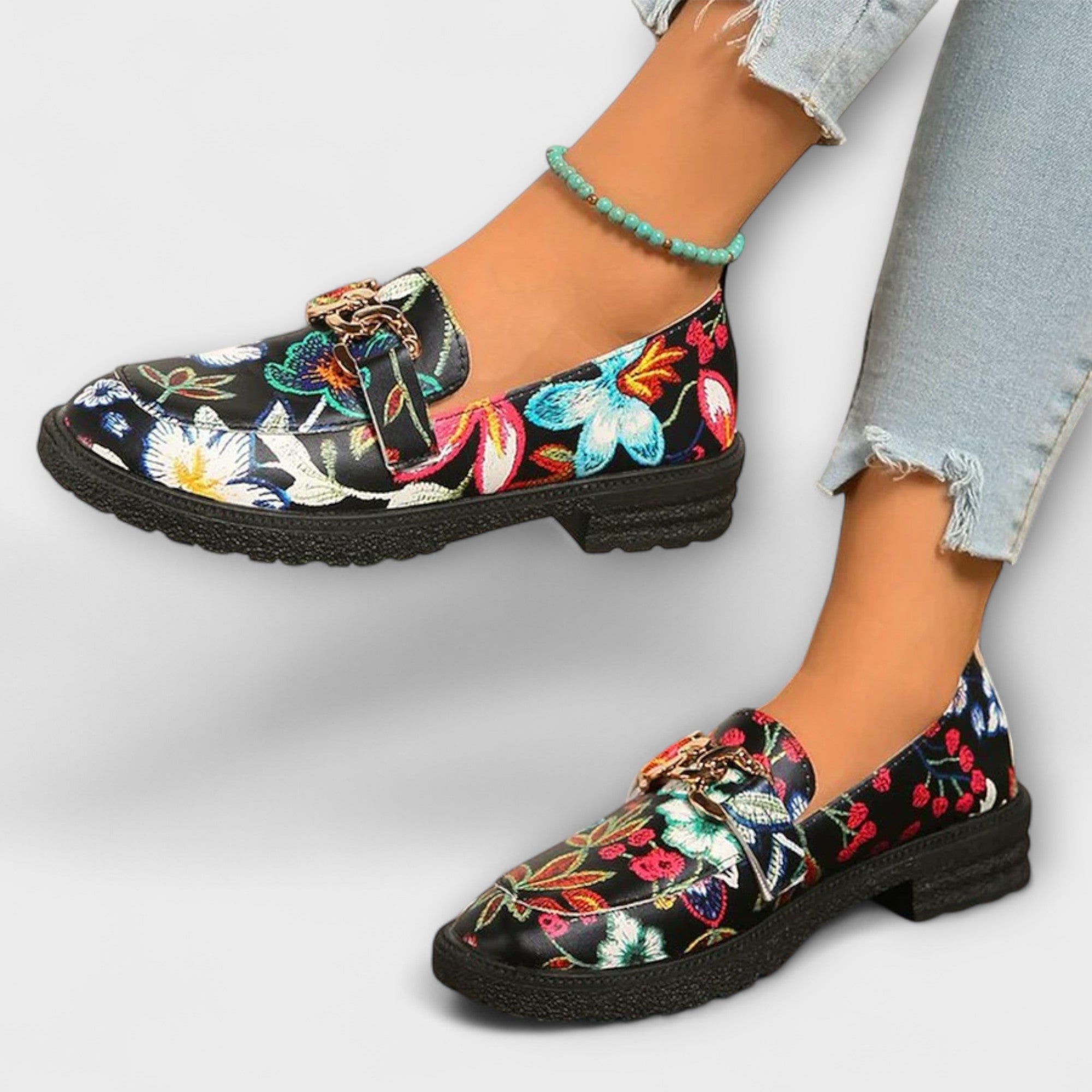 Orla – Floral Patterned Multicolored Loafers