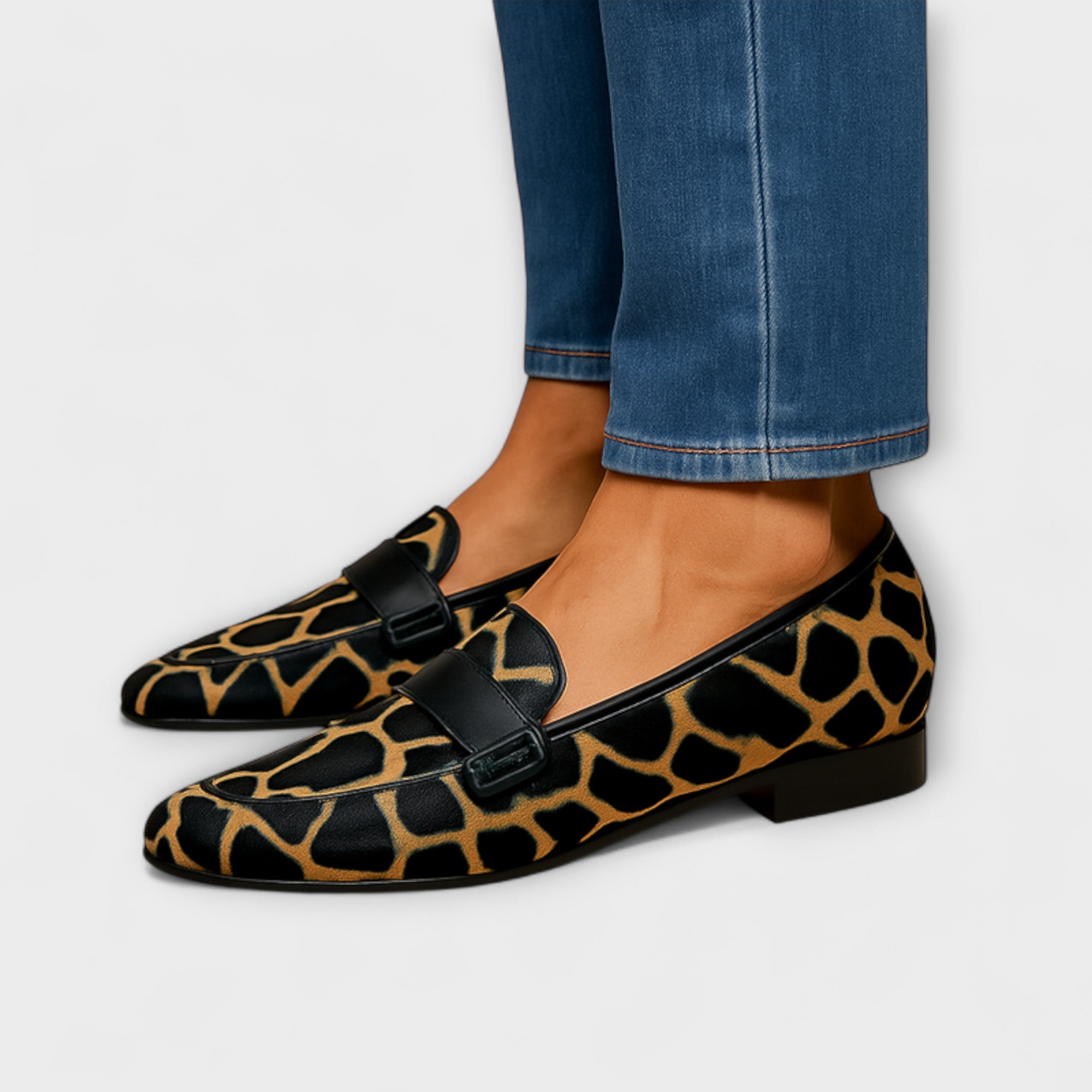 Wale - Animal Print Slip-On Loafers