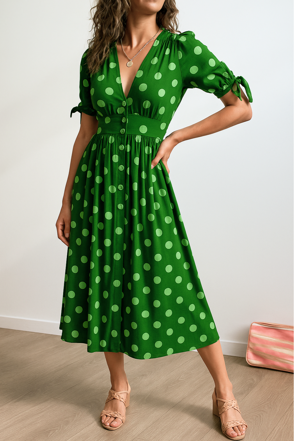 Brigitte™ | Elegant Polka Dot Dress