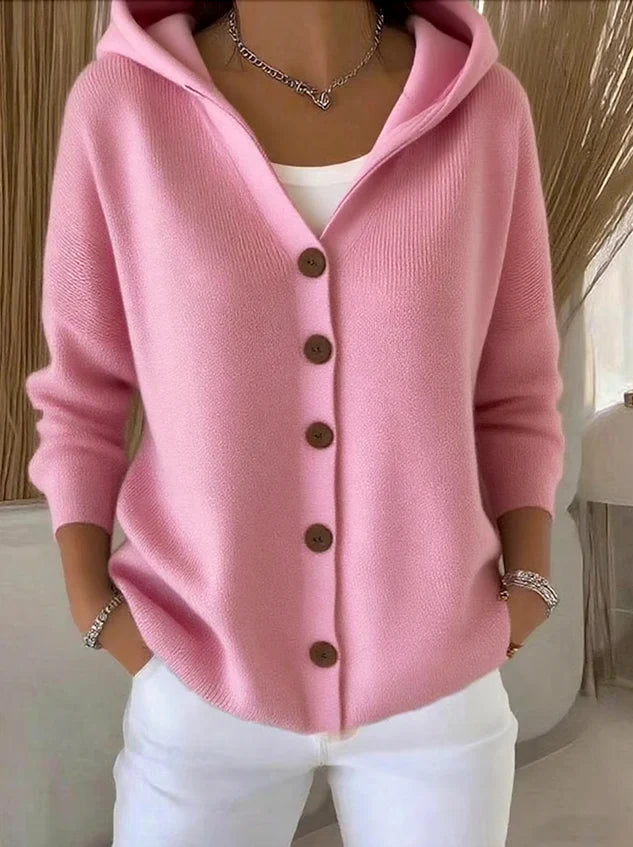 Selene – Soft Cotton Hooded Cardigan