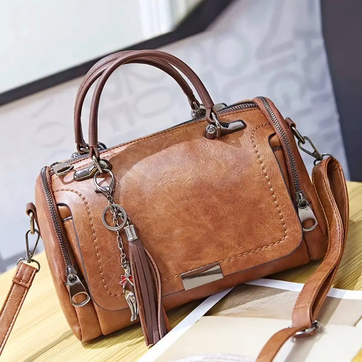 Stella - Genuine Leather Shoulder Handbag