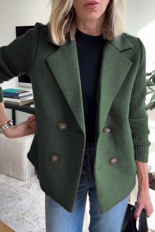 Amora - Elegant Blazer with Knitted Sleeves