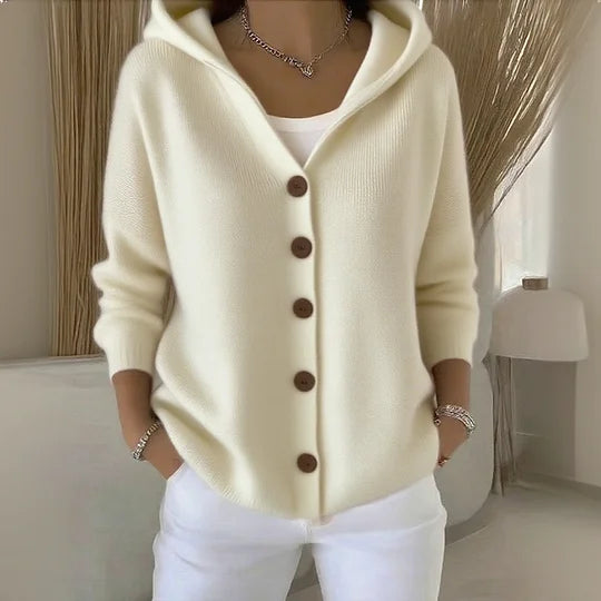 Selene – Soft Cotton Hooded Cardigan
