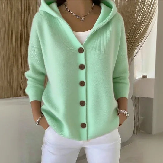 Selene – Soft Cotton Hooded Cardigan