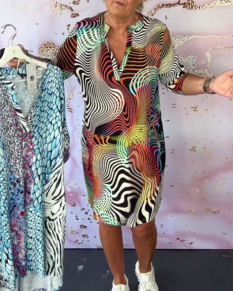 Blush & Bay™ | Colourful V-Neck Dress