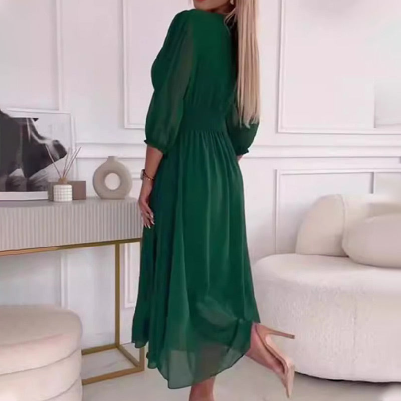 Blush & Bay™ | Chiffon V-Neck Dress
