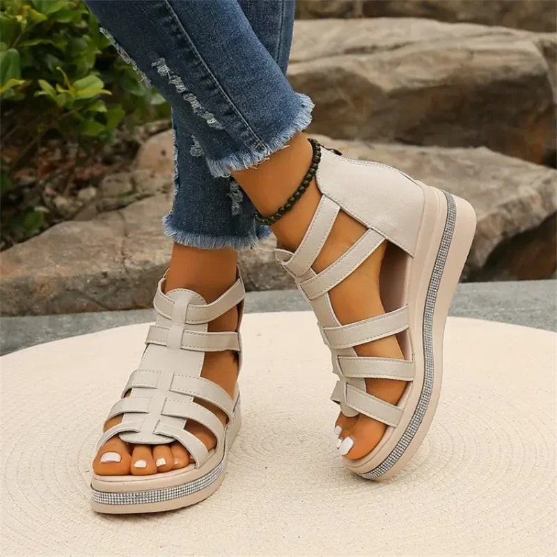 Blush & Bay™ | Rhinestone Wedge Sandals