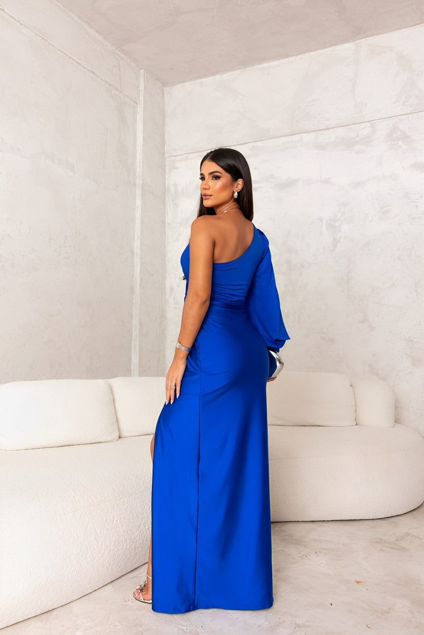 Blush & Bay™ | One-Shoulder Satin Evening Dress